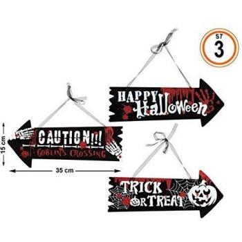 Cartel de Decoración Halloween 35X15 cm 3 modelos surtidos