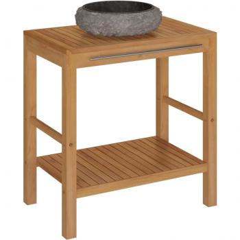 Solid Teak Bathroom Vanity with Marble Sink