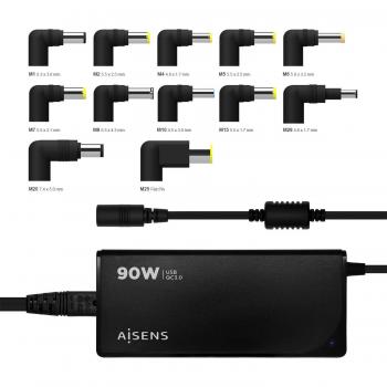 Alimentatore Notebook 90 W AISENS ASLC‑90WAUTO‑BK Nero