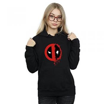 Deadpool Split Splat Black Hoodie for Women