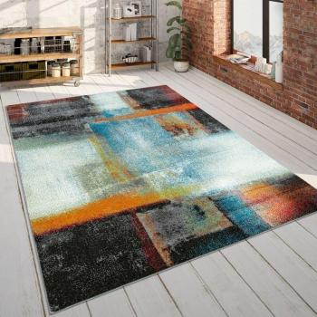 Tapis à poils courts Paco Home : design abstrait multicolore, 60 cm × 100 cm