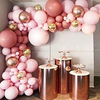 Party Balloon Arch Kit: Retro Pink Metallic & Confetti