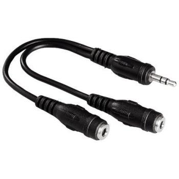 Adaptateur Audio 3,5 mm Hama – 1 Mâle, 2 Femelles, Noir
