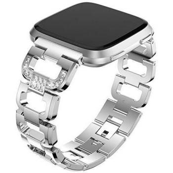 Luxus Edelstahl Armband für Fitbit Versa – Glitzer‑Style