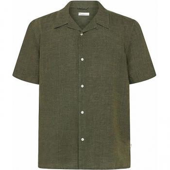 Knowledge Cotton Apparel Herrenhemd aus Leinen in Oliv M