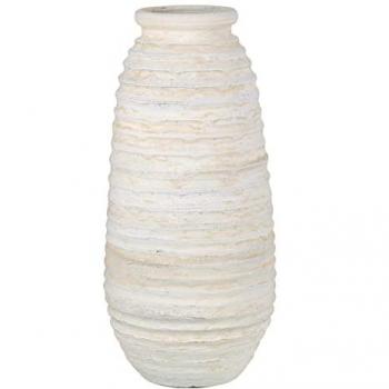 Moderne Keramikvase Creme 35x35x80 cm