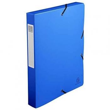 A4 Elasticated Polypropylene Box File Blue 40mm Spine Pack of 8