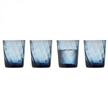 LYNGBY-GLAS Becher Vienna, 4-teilig, Blau, 300 ml