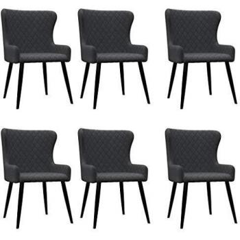 6 Dunkelgraue Stühle für das Esszimmer