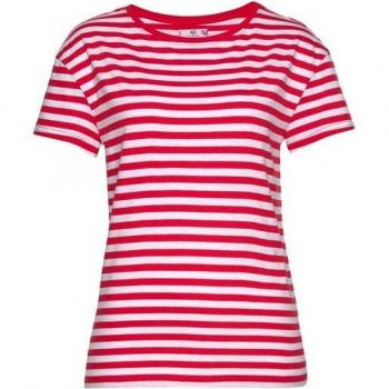 AJC Striped Fit Tee – Damen, kurzärmelig, tailliert, Rundhals