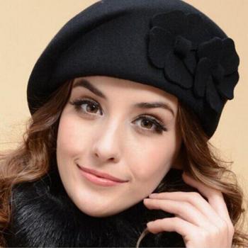 100% Wool Vintage Warm Winter Women's Beret Hat