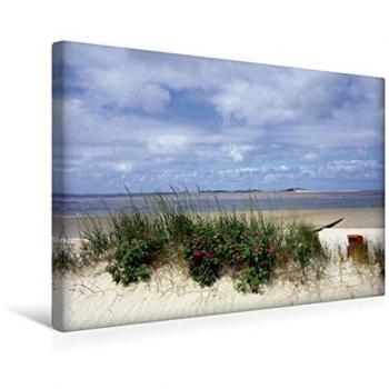 Leinwandbild Badestrand auf der Insel Föhr, 45 x 30 cm, Querformat, HD-Druck auf Keilrahmen