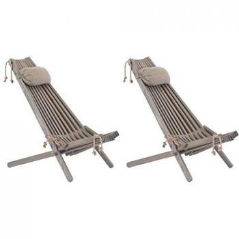 Sillas Ecofurn de Madera con Cojín (Paquete de 2) Pino Gris