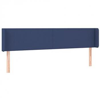 Tête de lit tissu bleu avec éclairage LED 183x16x78/88 cm