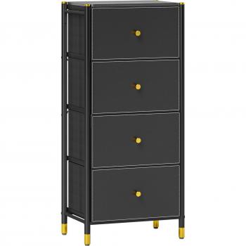 Mueble Multifuncional HOMCOM – Cajonera Negra de 4 Secciones