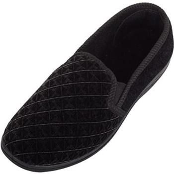 Absolute Footwear Men's Soft Velour Winter Slippers – Black, 14”