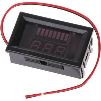 DC 12V-72V Red LED Battery Capacity Indicator and Voltmeter