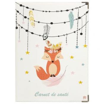 Carnet santé protection PVC renard bohème 22×16 cm – Color Pop