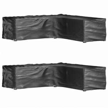 VidaXL L-Shaped Garden Furniture Covers 2 pcs 16 Eyelets 250x250x70 cm