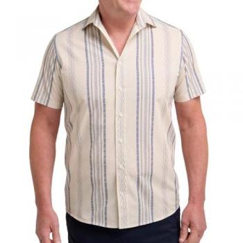Light Tan Patterned Stripe Dress Shirt