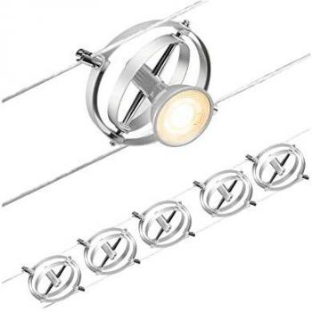 Wire Systems Set in Chrom-matt GU5,3 5-flammig rund
