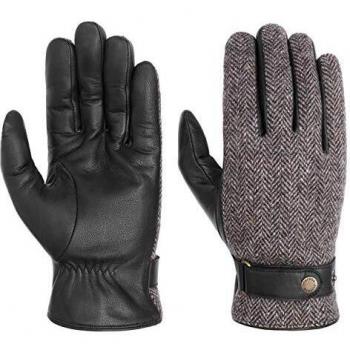 Gants Herringbone Wool en cuir Stetson pour homme
