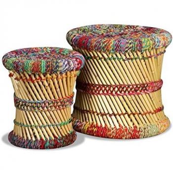Hocker Mit Chindi-details 2 Stk. Mehrfarbig