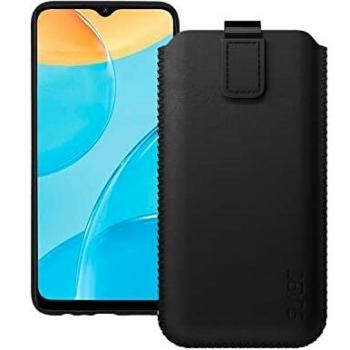 Magnetverschlossene Handyhülle für Oppo A15 – Schwarzer Look