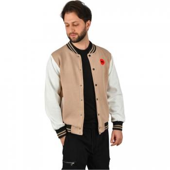 Jacket College a Tre Fili DeepSEA, guler ribbed, 2304772 S crema/beige