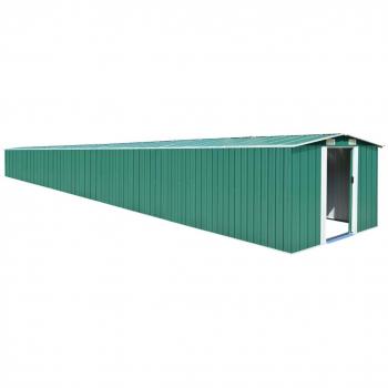 VidaXL Garden Shed Green 101.2x389.8x71.3 Galvanized steel