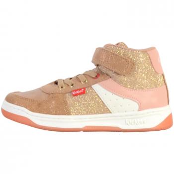 Scarpe da ginnastica da bambina Kickers Kickalien Beige / Pink Glitter EU 34