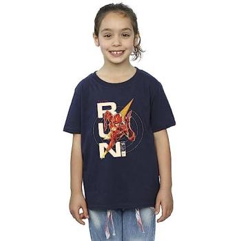 Girl’s Navy Flash Run Cotton Top – DC Comics, Size 12‑13