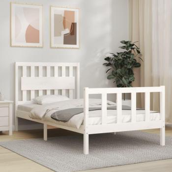 Cama solar sin colchón blanca 100x200 cm madera maciza pino