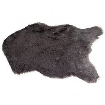 Meubletmoi Tapis Salon Greyscale Fourrure Descente de Lit Plaid Canapé Douceur Intense POLUX