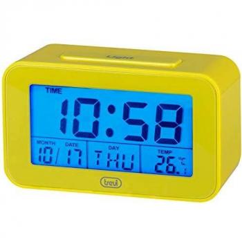 Réveil multifonction Trevi SLD 3P50 – Écran LCD rétro-éclairé – Jaune