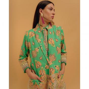 Blazer de Mujer Niza Lino Colorido y Encajado