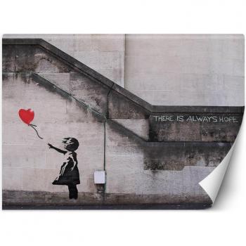 Banksy Tapete Graffiti Mädchen mit Ballon 100x70