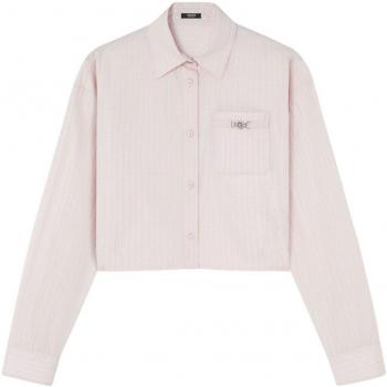 Versace Women’s Pink Chain‑Print Cropped Top – Size 38