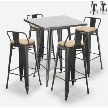 Tabourets et Table Carrée