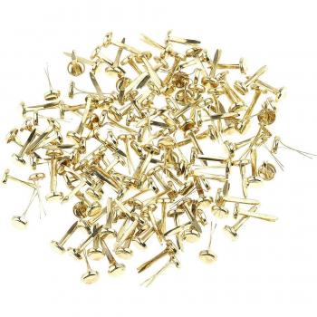 200 Pieces Gold Brad Paper Fasteners for Crafts 8mm