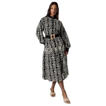 Coast Women's Belted Long Sleeve Shirt Dress – Black, 10
