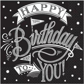 Serviettes Amscan Art d'anniversaire (Pack de 36)