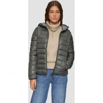 Wetterfeste Steppjacke mit Kapuze – Anthrazit, XL – Damen