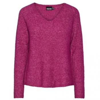 Pieces V-Ausschnitt-Pullover PCELLEN LS V-NECK KNIT NOOS BC mit Wolle
