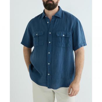 Emidio Tucci Lino Camisa Talla Grande para Hombre