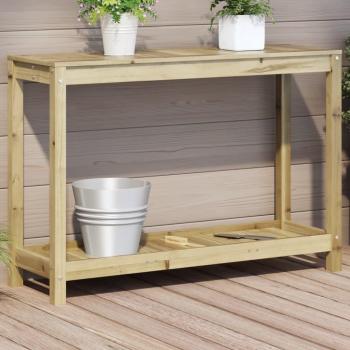 Table de rempotage en pin imprégné avec étagère 108x35x75 cm