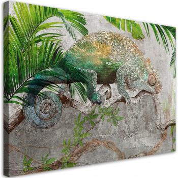 Arte en Lienzo Camaleón Selva 60x40 Verde
