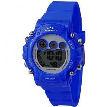 Chronostar 2024 – Montre-bracelet numérique en plastique bleu