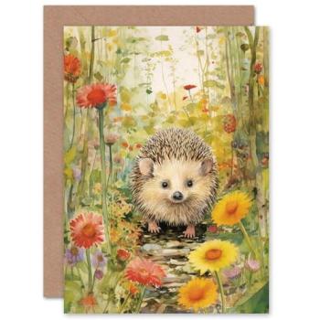 Adorable Hedgehog Meadow Birthday Thank‑You