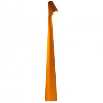 Éclairage sculptural LED portable, forme conique Slim, couleur orange